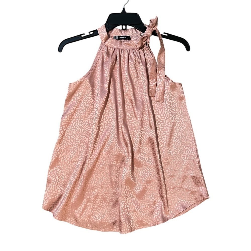 BTFBM Silky Sleeveless Pink Top Size Small - Picture 2 of 6